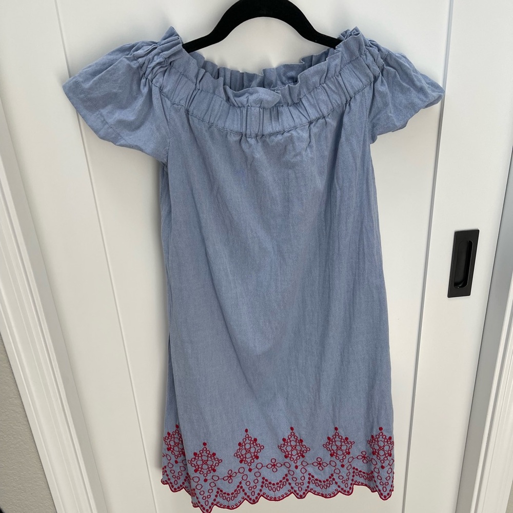 Vineyard Vines Chambray Off the Shoulder Dress S